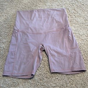 Spotential Womens Maternity Yoga Shorts Active Short with Pocket 8" Inseam